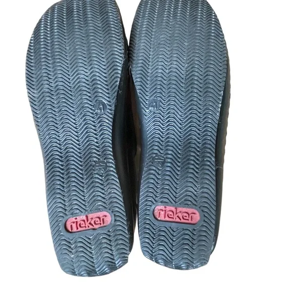 Rieker Celia Slip on Loafer Shoe Black/Red Leather Women’s Size 41 (10.5) - Picture 8 of 10